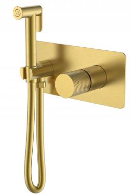 Смеситель гигиенический STICK Matt Gold c ручкой TOUCH	