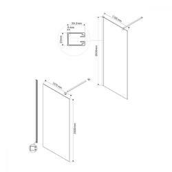 Душевая перегородка Walk-In VSW-1H110CG, 1100*2000, хром, стекло тонированное