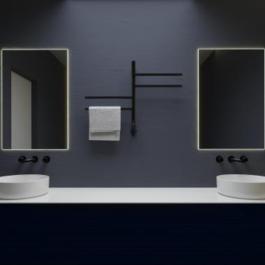 Полотенцесушитель электрический Vincea VTD-1S1CBE 43x60, черный, таймер	