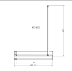 Душевая перегородка Walk-In HR VSW-4HR900CGG, 900*2000, брашированное золото, стекло тонированное