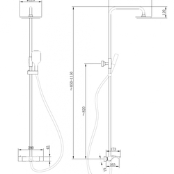 Душевая стойка ABBER Thermostat AF8516B с термостатом и изливом, черная матовая
