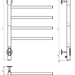 Полотенцесушитель электрический Vincea VTD-1S1CGE 43x60, графит, таймер