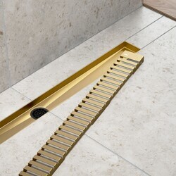 Душевой лоток TIMO Drain System 600 с вставкой lines, золото матовое