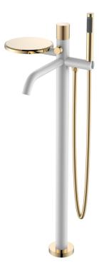 Смеситель STICK напольный WHITE DIAMOND GOLD	