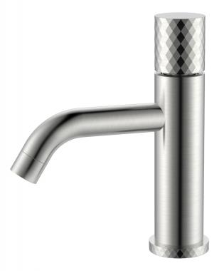 Смеситель STICK для умыв. низ. Nikel Brush низкий с ручкой DIAMOND	