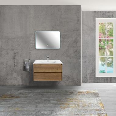 База под раковину Gio 800 подвесная, 2 выкатных ящика soft-close, T.Oak	