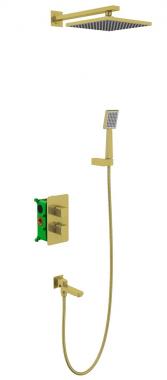 Душевая система Timo Petruma SX-5049/17SM скрытого монтажа с термостатом, золото матовое	
