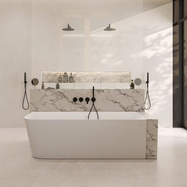 Ванна из искусственного камня ABBER Stein AS9621-1.7 R белая матовая	