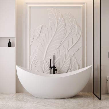 Ванна из искусственного камня ABBER Stein AS9633 белая матовая	