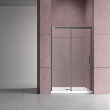 Душевая дверь Dice VDS-4D140CLGM, 1400, вороненая сталь, стекло прозрачное Vincea VDS-4D140CLGM	