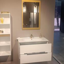 Тумба с раковиной ORKA Lodi 65 подвесная, белый, золото