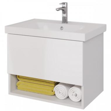 Мебель для ванной тумба Dreja Perfecto 70 см, подвесная, 1 ящик, push-to-open, белый глянец	