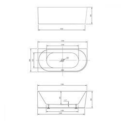 Ванна акриловая Vincea VBT-402-1700L, 1700*800*580, цвет белый, левая, слив-перелив в комплекте