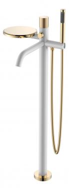 Смеситель STICK напольный WHITE DIAMOND GOLD	