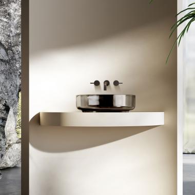 Раковина прозрачная Vincea VBS-6T16B, 450*450*130, накладная, цвет черный	