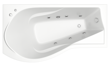 Отдельно стоящая ванна Bas Капри с гидромассажем (левая) 170x94,5	