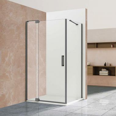 Душевой уголок Extra VSR-1E901090CLGM, 900/1000*900, вороненая сталь, стекло прозрачное Vincea VSR-1E901090CLGM	