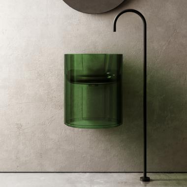 Раковина подвесная прозрачная ABBER Kristall AT2704Emerald зеленая	