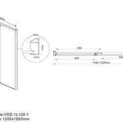 Душевая дверь Lugano VDS-1L120CLGM-1, 1200, вороненая сталь, стекло прозрачное