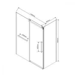 Душевой уголок Como Soft VSR-1CS8014CL, 1400*800, хром, стекло прозрачное
