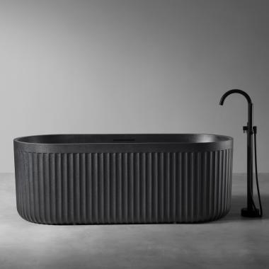 Ванна из искусственного камня ABBER Stuttgart AM9925B черная матовая	