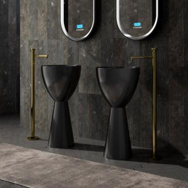 Раковина отдельностоящая карбоновая ABBER Karbon AK2003 черная	