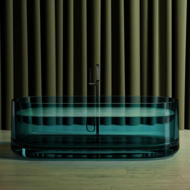 Прозрачная ванна ABBER Kristall AT9708Aquamarin бирюзовая	