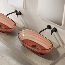 Раковина накладная прозрачная ABBER Kristall AT2813Opal коричневая