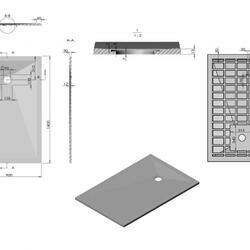 Поддон для душа из искусственного камня VST-4SR9014G, 1400*900*30, серый
