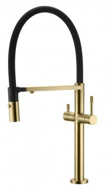 Смеситель для кухни UNO MATT GOLD c краном для питьевой воды	