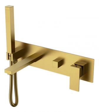 Смеситель для ванны встроенный Qubic Bronze	