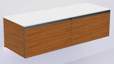 QUATRO 2 140см (70+70) тумба WILLOW профиль ANTHRACITE + внутр. подсв.	