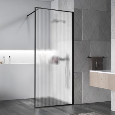 Душевая перегородка Walk-In VSW-1HP100FLB, 1000*2000, черный матовый, стекло рифленое Vincea VSW-1HP100FLB	