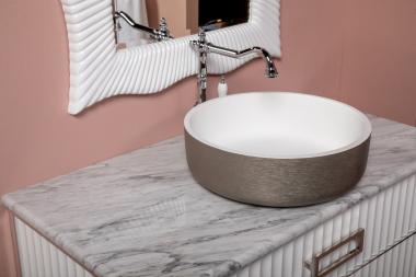 Раковина LV204 Corian серебро 41,5*14см	