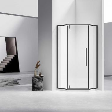 Душевой уголок Slim-N VSP-4SN900CLB, 900*900, черный, стекло прозрачное	