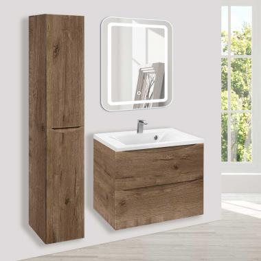 База под раковину Mia 650 подвесная, 2 выкатных ящика soft close, V.Oak	