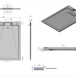 Поддон для душа из искусственного камня VST-4SRL8012W, 1200*800*25, белый матовый