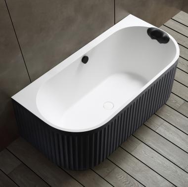 Ванна из искусственного камня ABBER Leipzig AM9916BW черно-белая матовая	