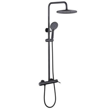 Душевая стойка ABBER Emotion AF8816BL с изливом, черный матовый