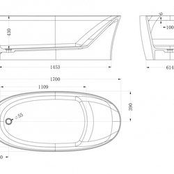 Ванна из искусственного камня ABBER Stein AS9683MC бетон матовая