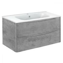База под раковину Paola 1000 подвесная, 2 выкатных ящика soft close, Beton