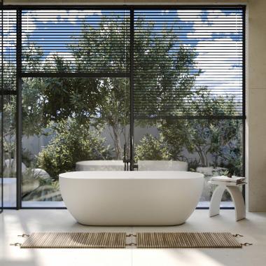 Ванна из искусственного камня ABBER Stein AS9613-1.7 белая матовая	