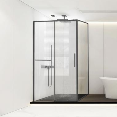 Душевой уголок Slim Soft VSR-1SS9014CLGM, 1400*900, вороненая сталь, стекло прозрачное Vincea VSR-1SS9014CLGM	