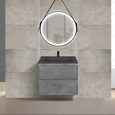 База под раковину Vico 600 подвесная, 2 выкатных ящика soft close, Beton	