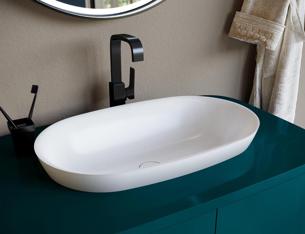 Мебель для ванной тумба Vallessi Avantgarde Linea 80 черная-золото (842-080-BG)	