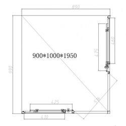 Душевой уголок Slim-N VSS-4SN9010CLGM, 1000*900, вороненая сталь, стекло прозрачное