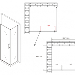 Душевой уголок ABBER Sonnenstrand AG04140S-S70