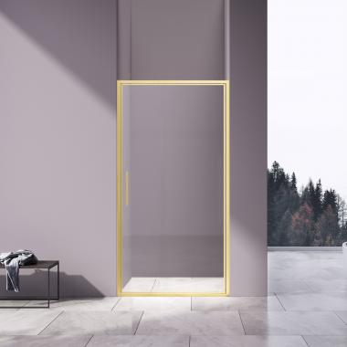 Душевая дверь Slim 8mm VDP-4SL100CLG, брашированное золото, стекло прозрачное	