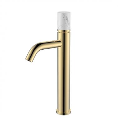Смеситель STICK для умыв.выс.GOLD MRAMOR WHITE_Комплект	