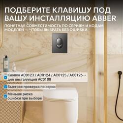 Кнопка смыва ABBER AC0125NG пневматическая, никель